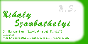 mihaly szombathelyi business card